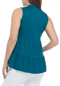 Petite Sleeveless Crepe Tunic