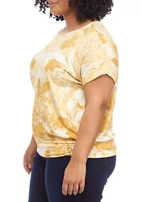 Plus Banded Bottom Short dolman Sleeve Crepe Top