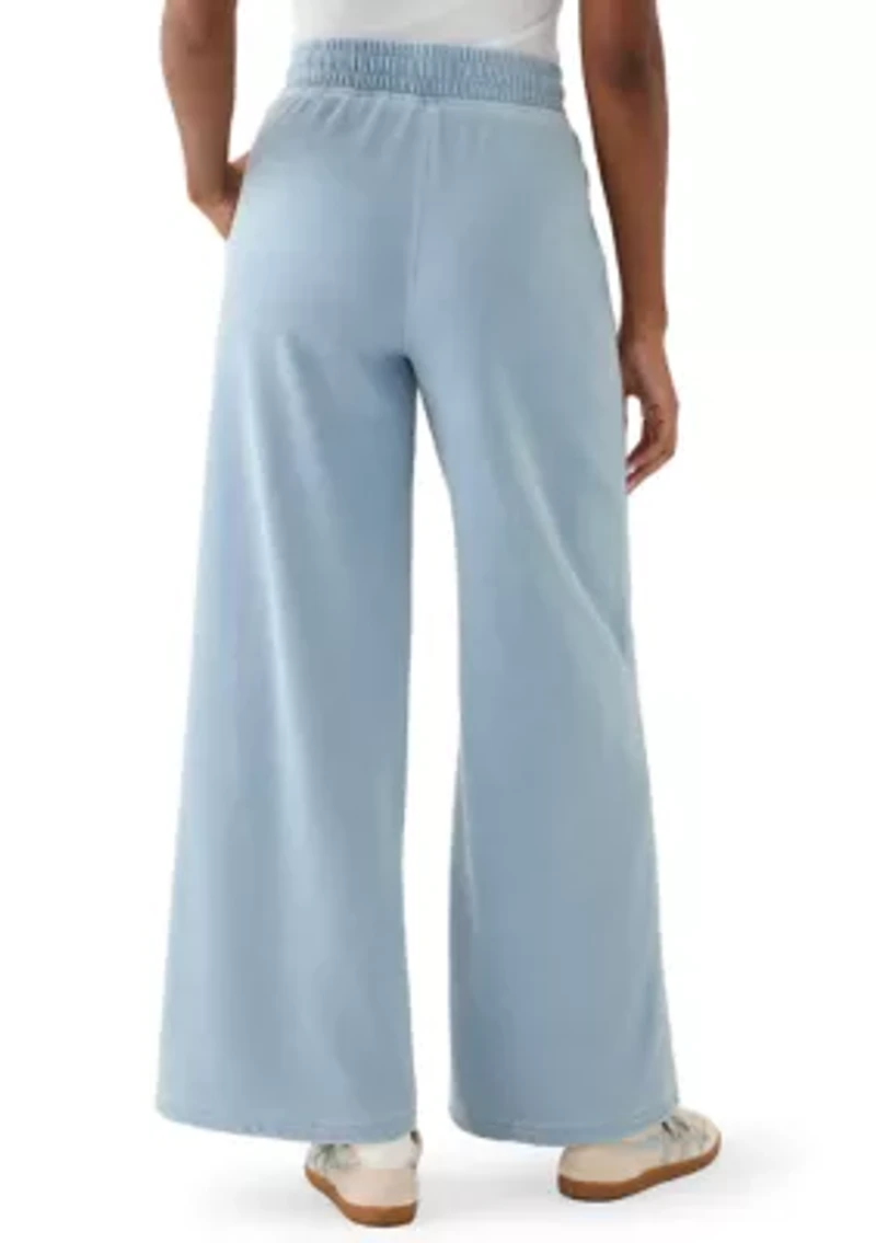 Women's Knit Terry Pull On Wide Leg Pants