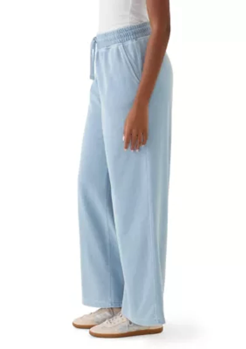 Women's Knit Terry Pull On Wide Leg Pants