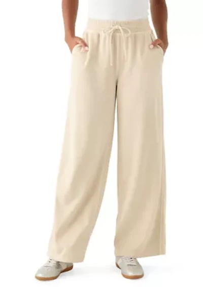 Women's Knit Terry Pull On Wide Leg Pants