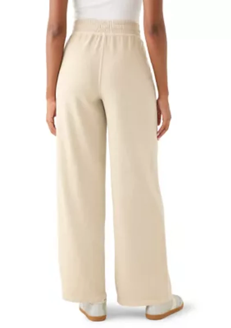 Women's Knit Terry Pull On Wide Leg Pants