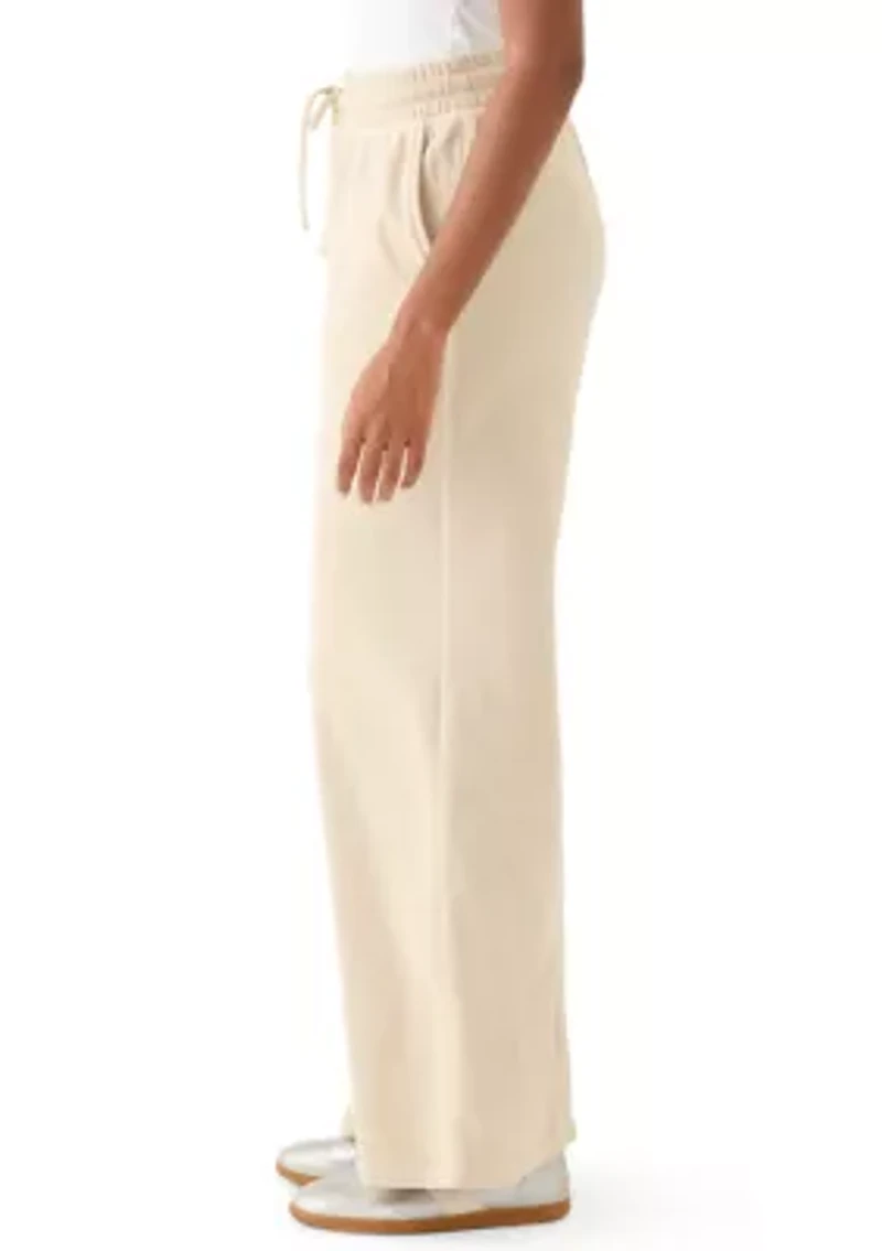 Women's Knit Terry Pull On Wide Leg Pants