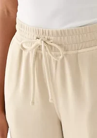 Women's Knit Terry Pull On Wide Leg Pants