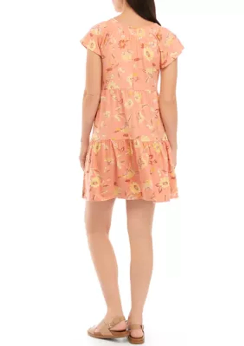 Petite Short Sleeve Tiered Dress