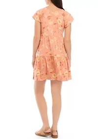Petite Short Sleeve Tiered Dress