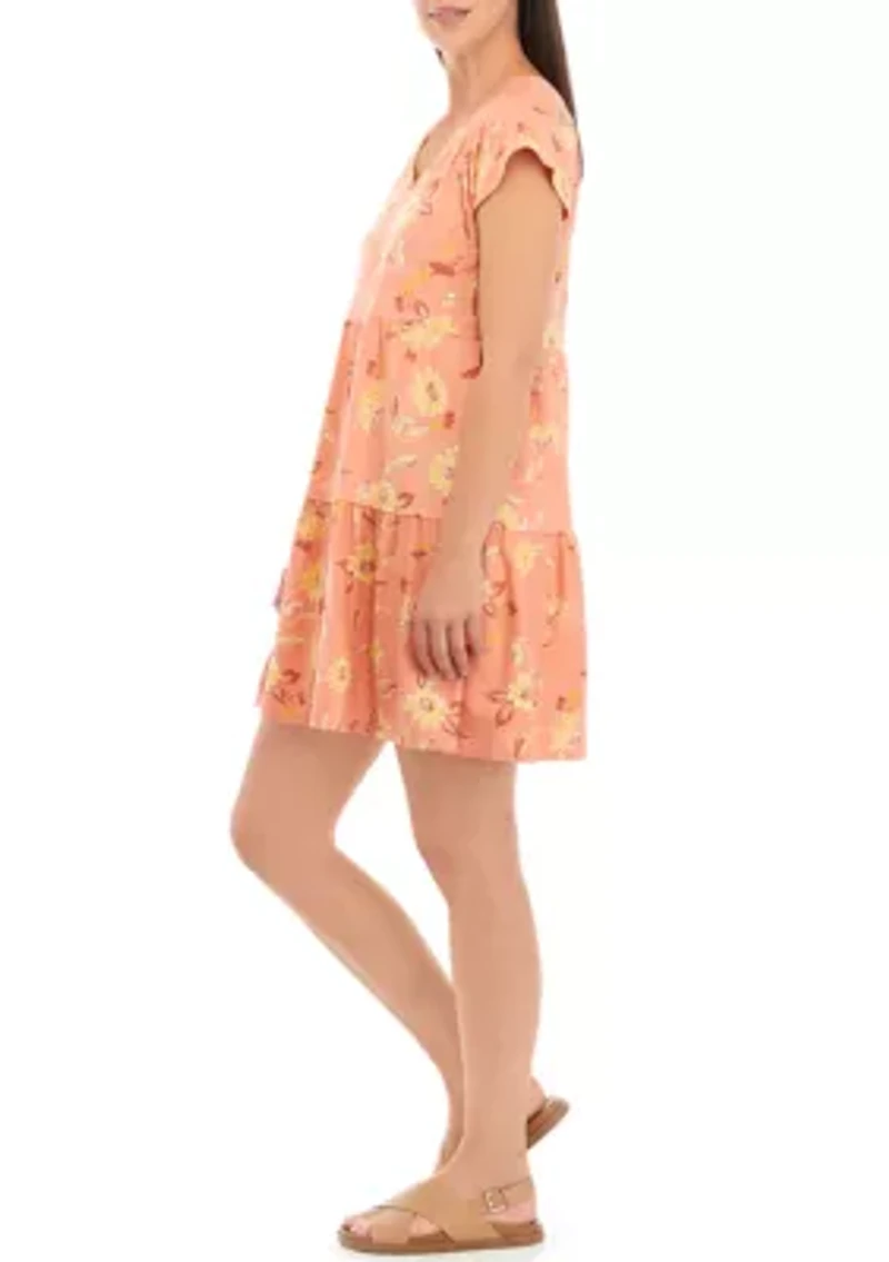 Petite Short Sleeve Tiered Dress