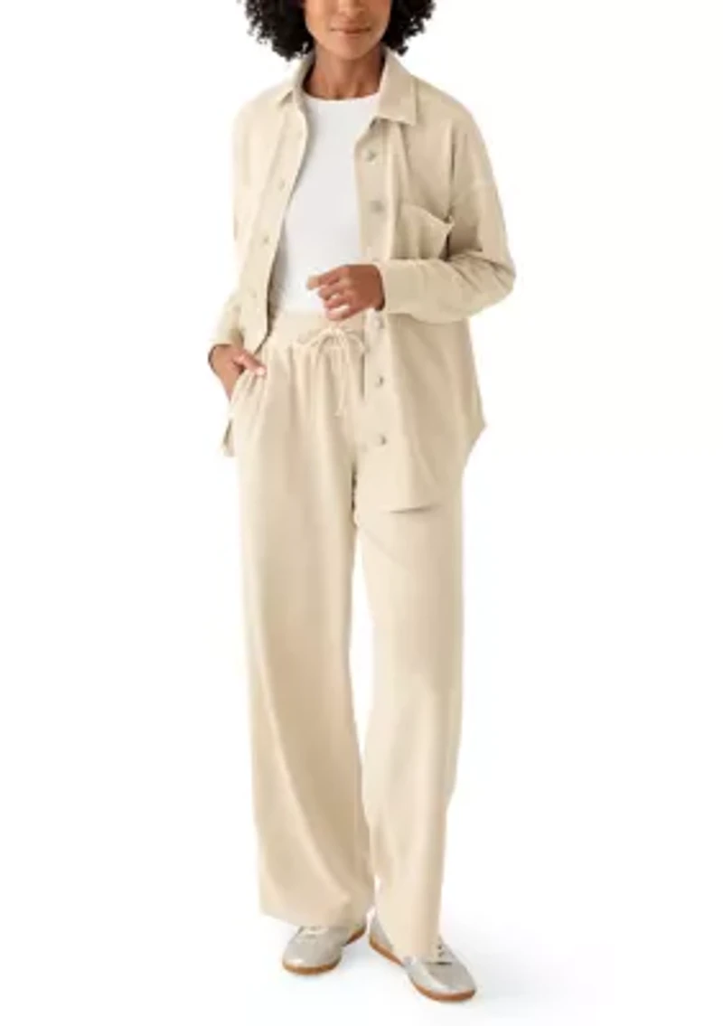 Women's Long Sleeve Knit Terry Shacket