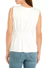 Petite Tie Shoulder Tank Top