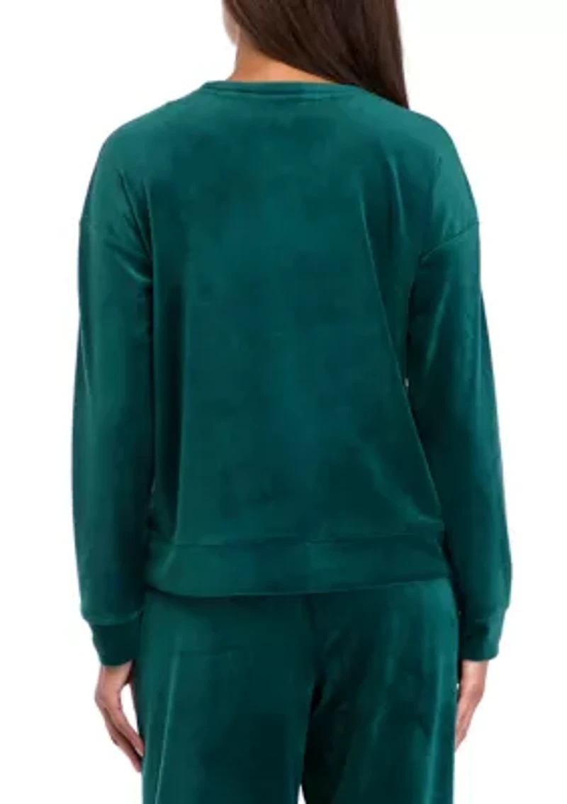Women's Drop Shoulder Velour Sweatshirt