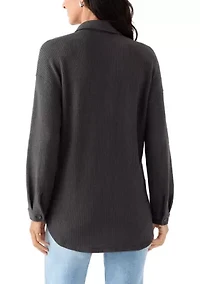 Women's Long Sleeve Waffle Knit T-Shirt