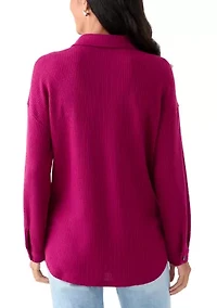 Women's Long Sleeve Waffle Knit T-Shirt