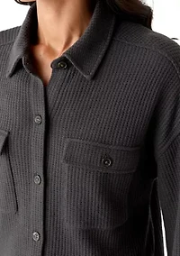 Women's Long Sleeve Waffle Knit T-Shirt