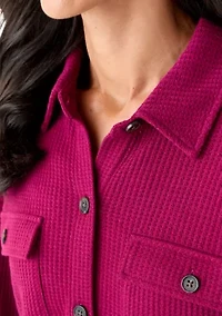 Women's Long Sleeve Waffle Knit T-Shirt