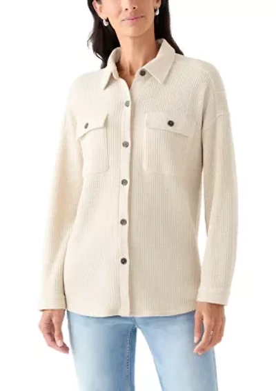 Women's Long Sleeve Waffle Knit Shirt
