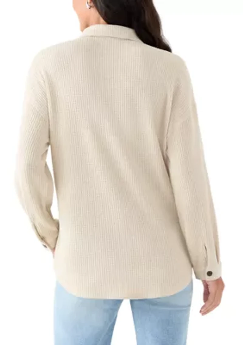 Women's Long Sleeve Waffle Knit Shirt