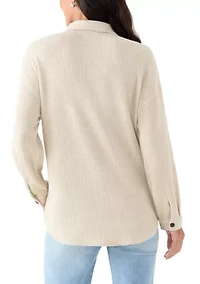 Women's Long Sleeve Waffle Knit Shirt