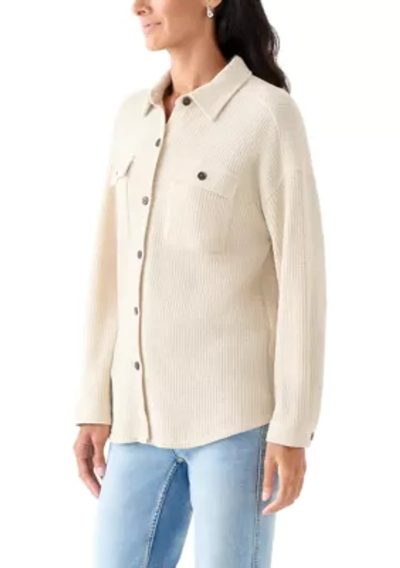 Women's Long Sleeve Waffle Knit Shirt