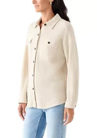 Women's Long Sleeve Waffle Knit Shirt