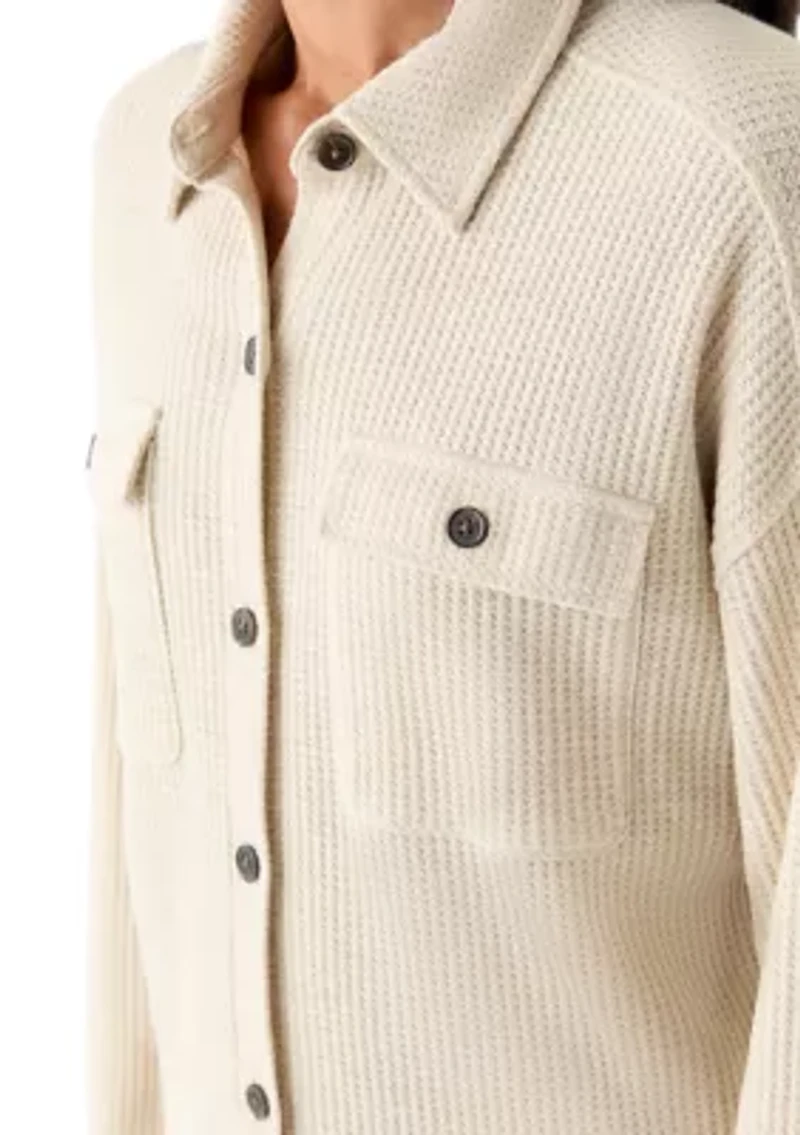 Women's Long Sleeve Waffle Knit Shirt