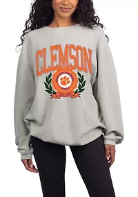 NCAA Clemson Tigers Drop Shoulder Graphic Crew Pullover