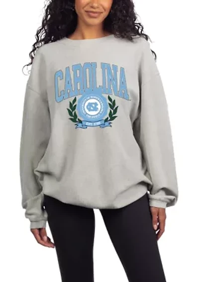 NCAA North Carolina Tar Heels White Corded Crew Sweatshirt