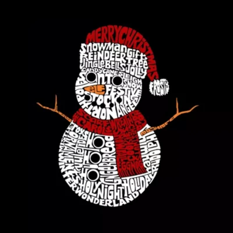 Christmas Snowman - Women's Word Art Crewneck Sweatshirt