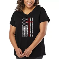 Cross Flag - Women's Plus Word Art V-Neck
