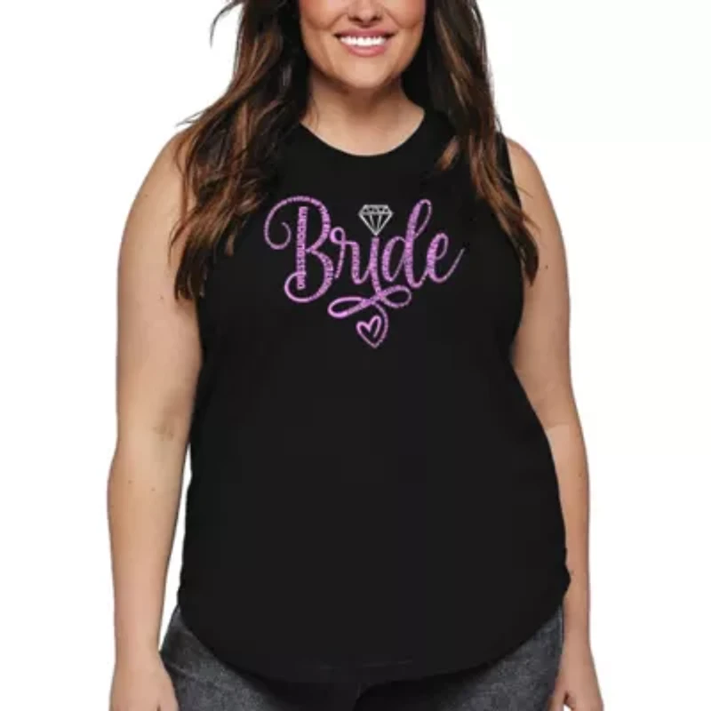 Women's Plus Word Art Tank Top - Bride