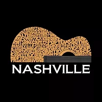 Nashville Guitar - Women's Plus Word Art V-Neck