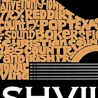 Nashville Guitar - Women's Plus Word Art V-Neck