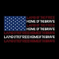Women's Plus Word Art T-shirt - Land of the Free American Flag
