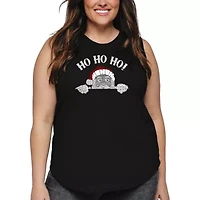 Peeking Santa - Women's Plus Word Art Tank Top