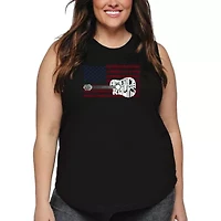 America Rocks - Women's Plus Word Art Tank Top