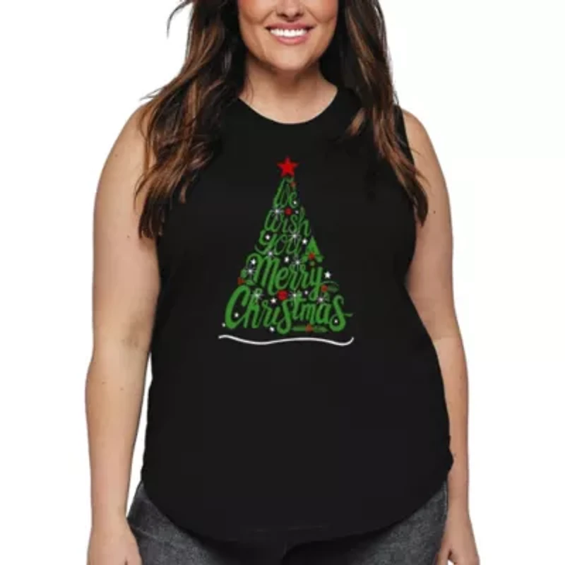 We Wish You A Merry Christmas - Women's Plus Word Art Tank Top