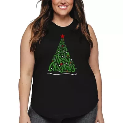 We Wish You A Merry Christmas - Women's Plus Word Art Tank Top