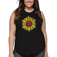 Women's Plus Word Art Tank Top - Sunflower