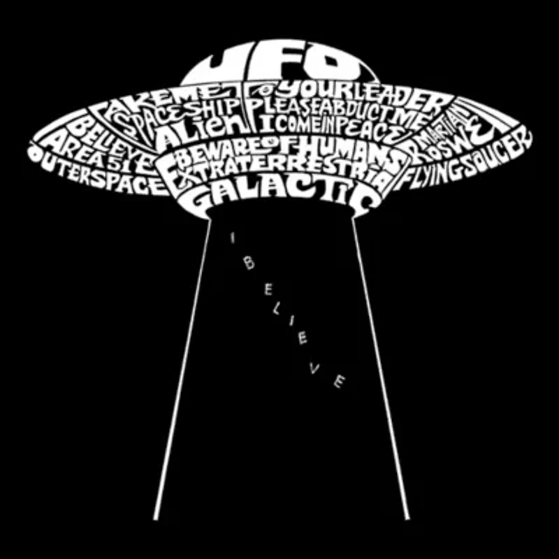 Women's Plus Word Art V-Neck - Flying Saucer UFO