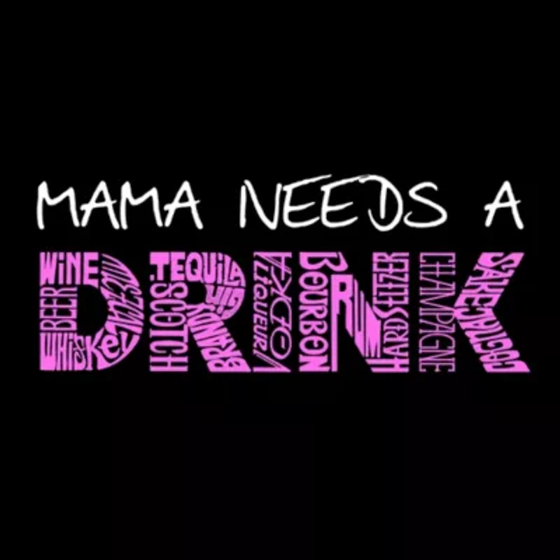 Women's Plus Word Art T-shirt - Mama Needs a Drink
