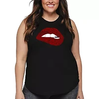 Brooklyn Lips - Women's Plus Word Art Tank Top