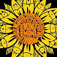 Women's Plus Word Art T-shirt - Mom Sunflower