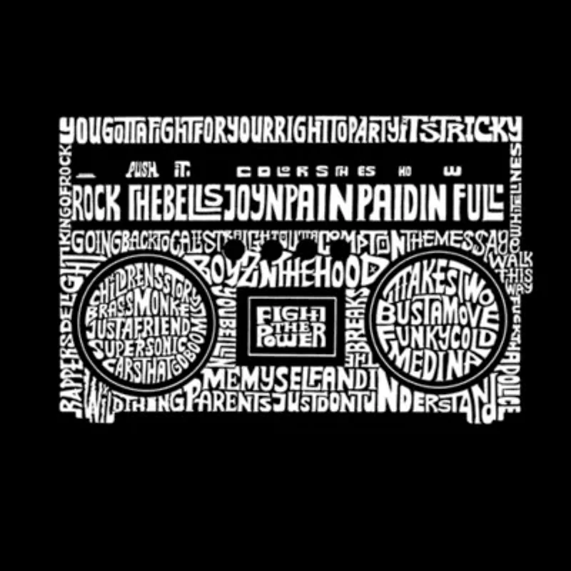 Women's Plus Word Art T-shirt - Greatest Rap Hits of The 1980's