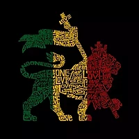 Women's Plus Word Art T-shirt - Rasta Lion One Love
