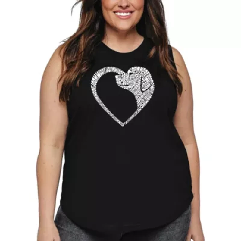 Dog Heart - Women's Plus Word Art Tank Top