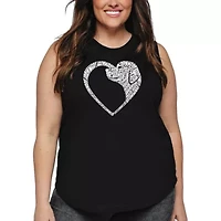Dog Heart - Women's Plus Word Art Tank Top