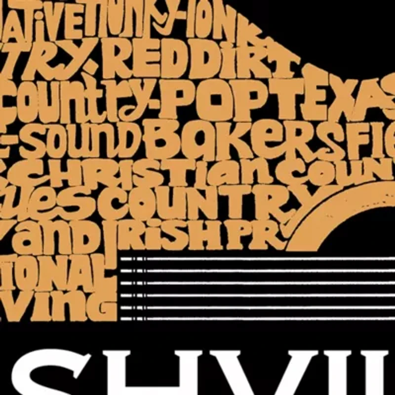 Nashville Guitar - Women's Plus Word Art T-Shirt