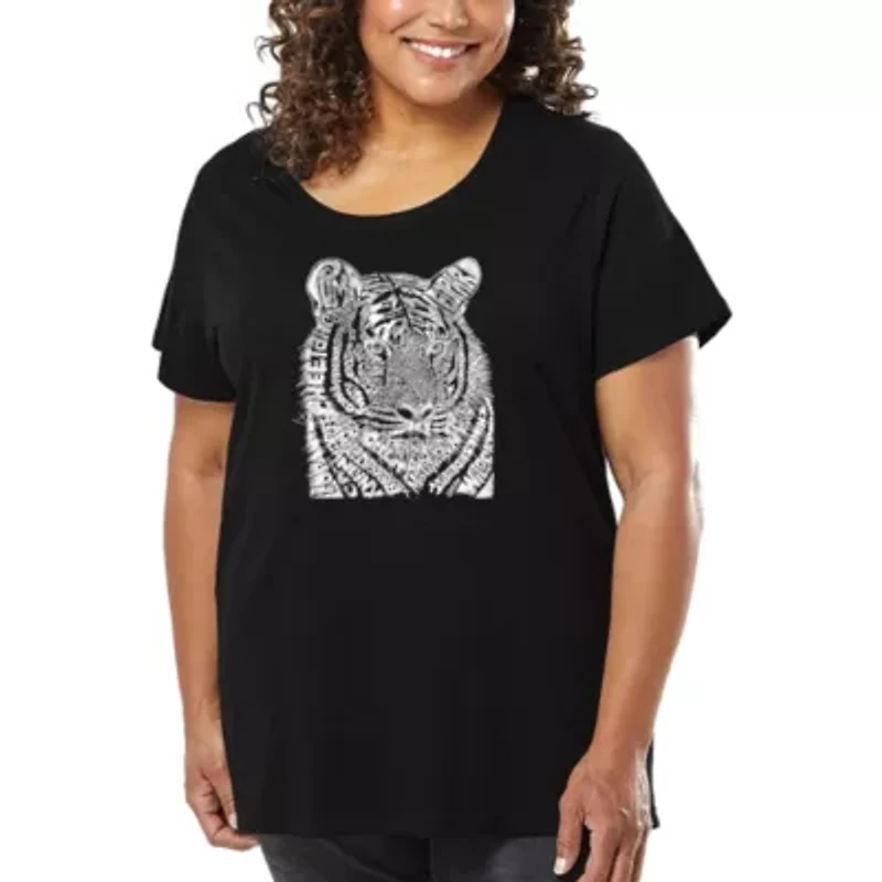 Women's Plus Word Art T-shirt - Big Cats