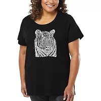 Women's Plus Word Art T-shirt - Big Cats