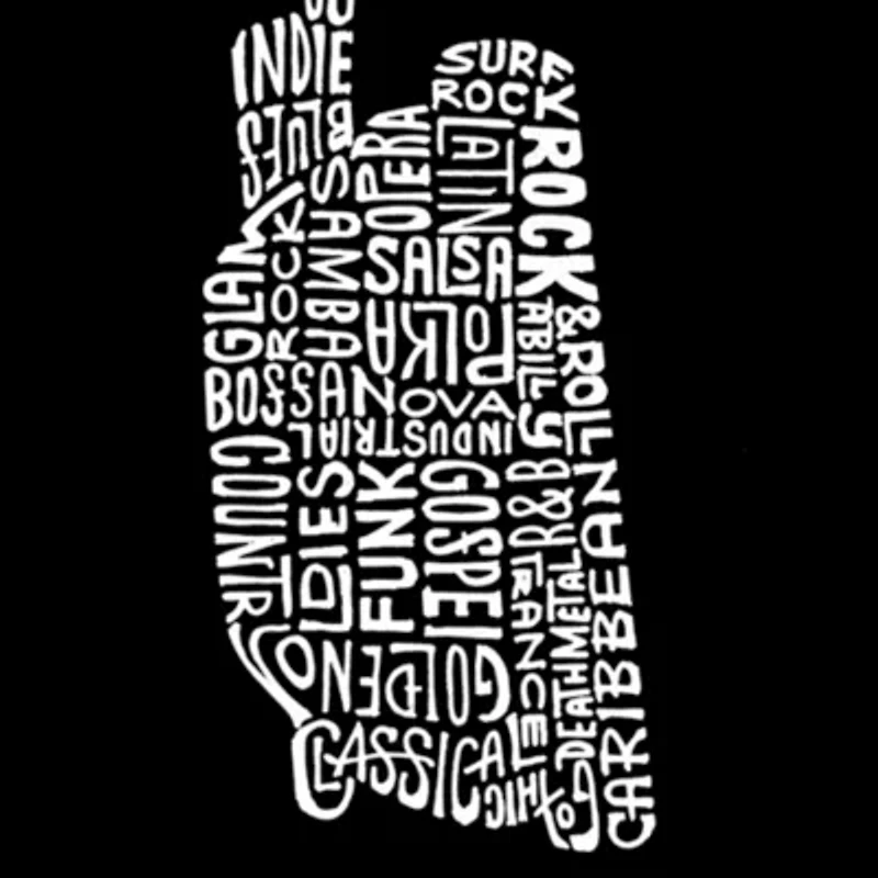 Women's Plus Word Art T-shirt - 63 DIFFERENT GENRES OF MUSIC