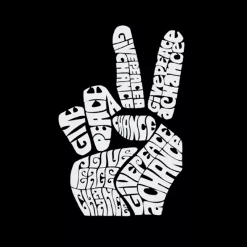 Women's Plus Word Art Tank Top - PEACE FINGERS